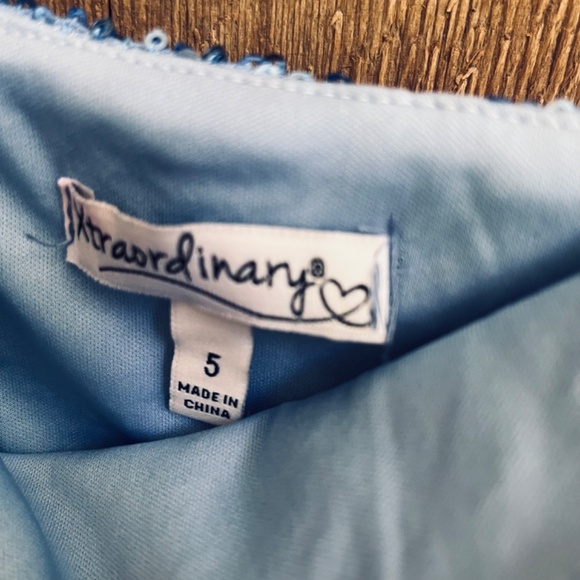 Xtraordinary One Shoulder Sequin Wrap Drape Mini Dress Blue Size 5 - Picture 3 of 16